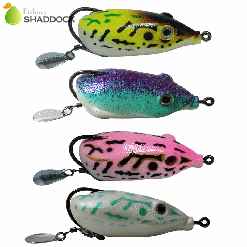 Fishing Hook Assortment - 4pcs Rubber Soft Frog Fishing Lures