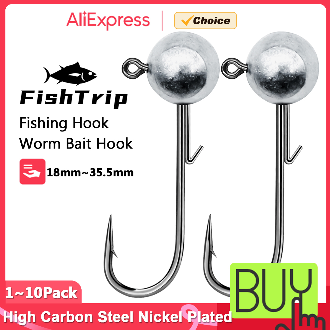 Fishing Hook Weedless - FishTrip 1~10pcs Ned Jig Heads Fishing