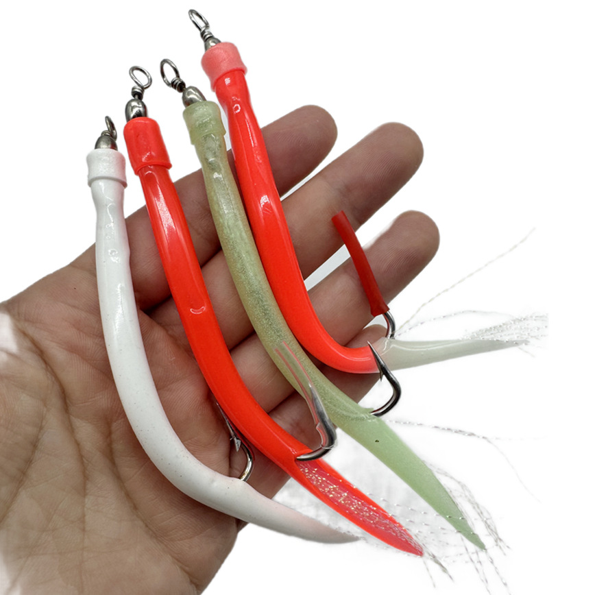 1/5Pcs CodfishFishing Eel Tube - مراجعة Fishing Hook Offset وسعره