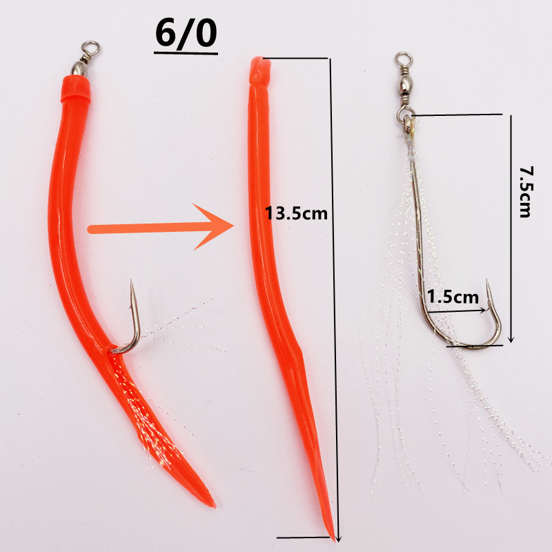 1/5Pcs CodfishFishing Eel Tube - مراجعة Fishing Hook Offset وسعره