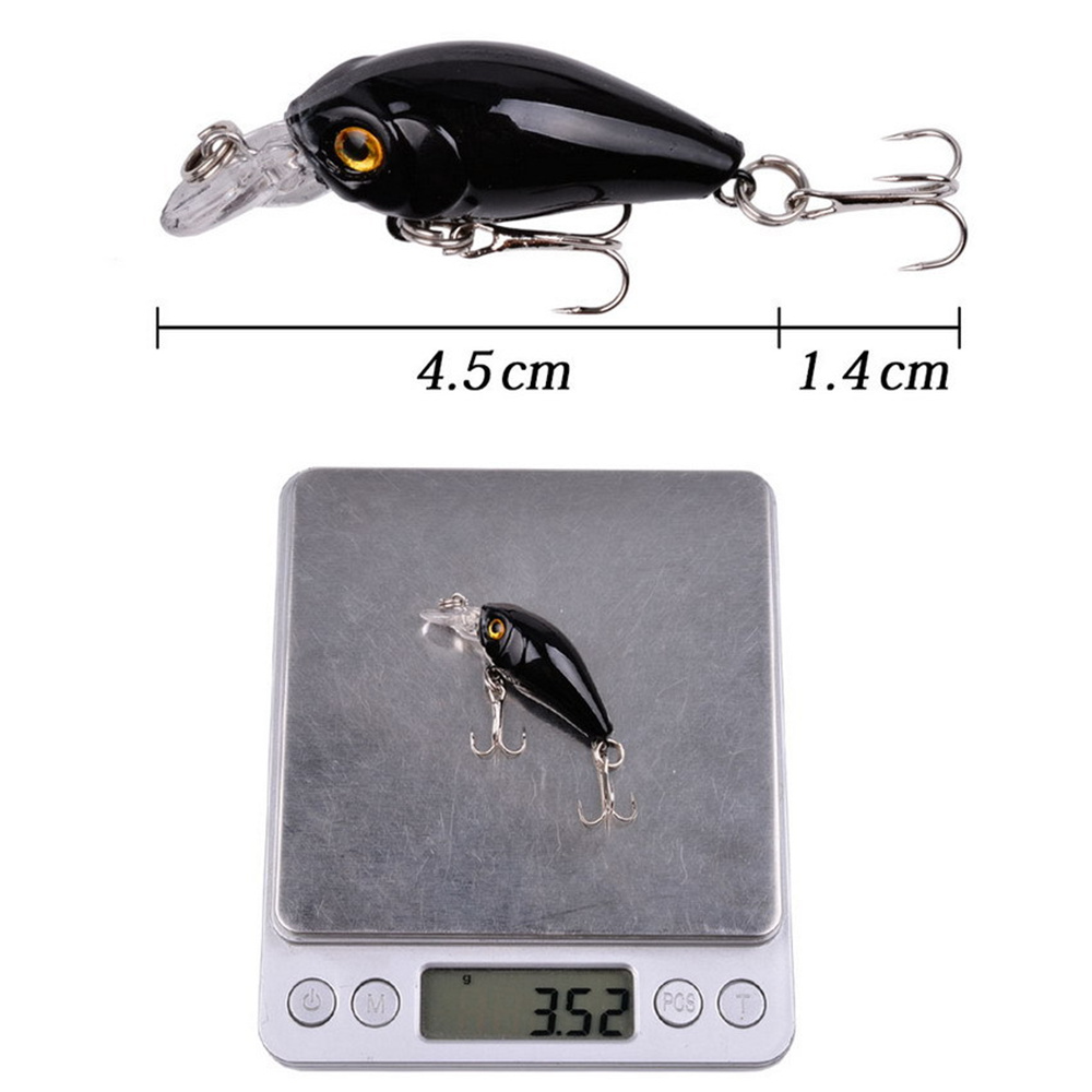 1Pcs 3.5g 4.5cm Top water Mini - مراجعة Fishing Hook Treble وسعره