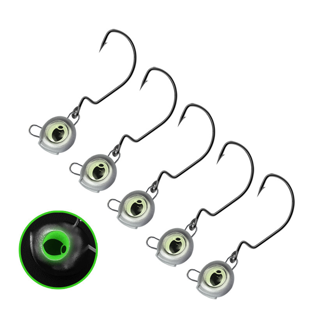 10pcs Weedless Jig Heads with  - مراجعة Fishing Hook Weedless وسعره