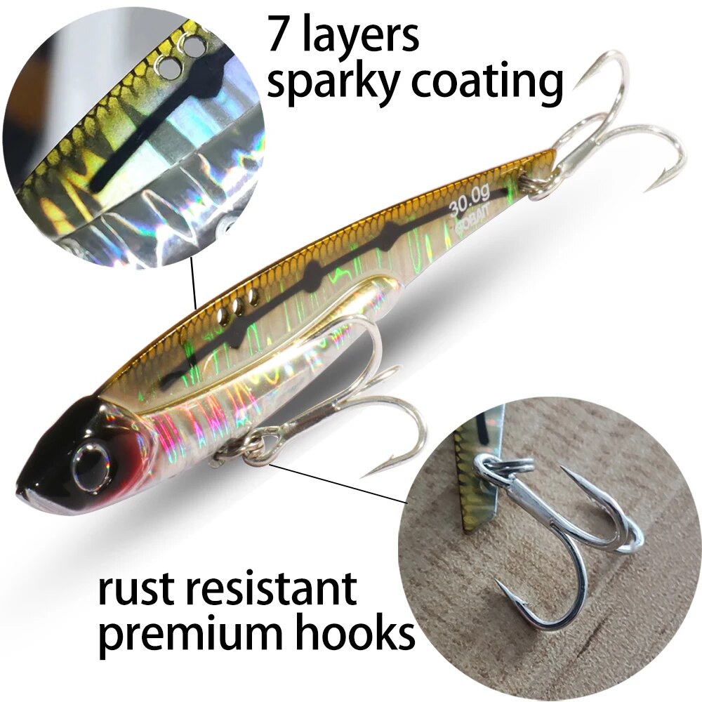 GOBAIT VIB Fishing Lure 20g 25 - مراجعة Fishing Hook Treble وسعره