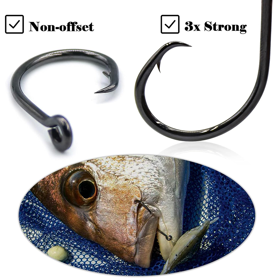 Circle Hooks 3X Strong Saltwat - مراجعة Fishing Hook Circle وسعره