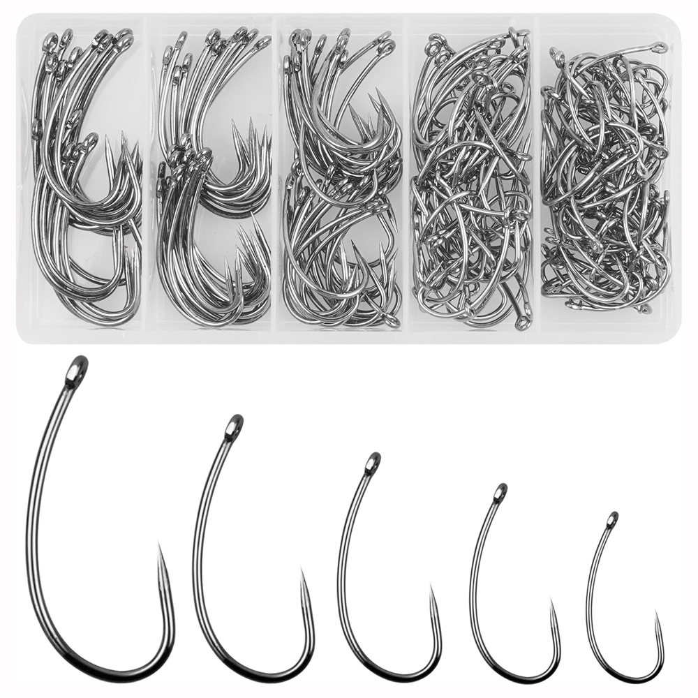 180PCS Barbless Fishing Hooks  - مراجعة Fishing Hook Circle وسعره