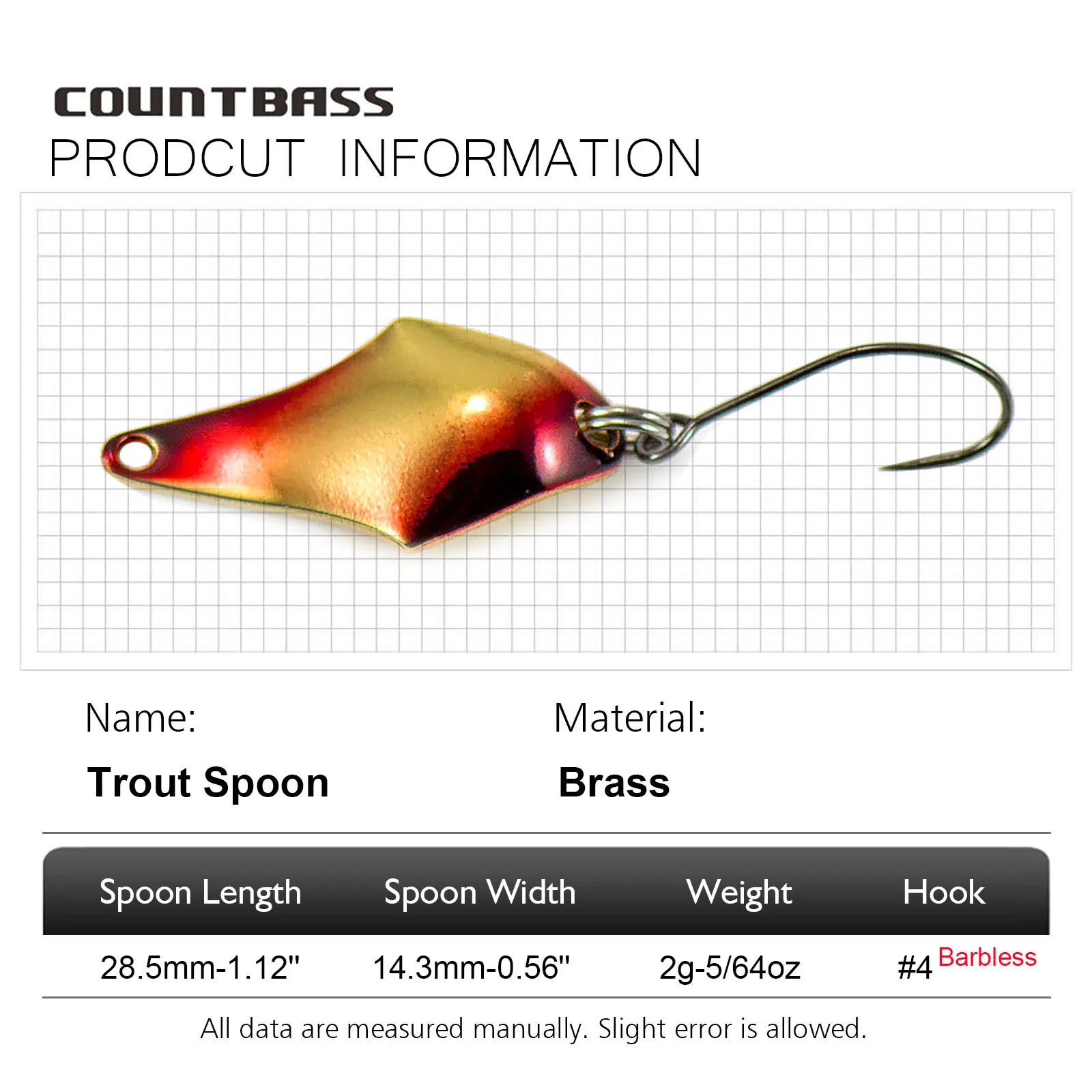 COUNTBASS 5/64oz 2g Casting Sp - مراجعة Fishing Hook Barbless وسعره
