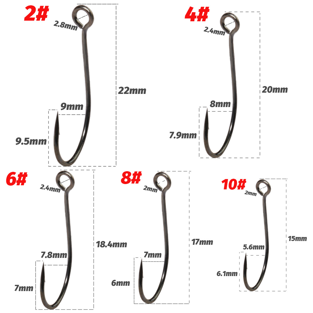 20PCS Big Ring Single Hooks 2# - مراجعة Fishing Hook Circle وسعره