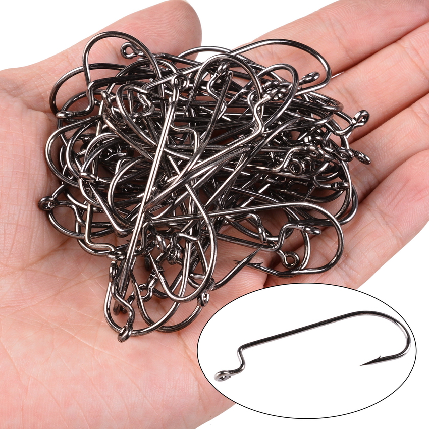 100pc/lot Fishing Hooks High C - مراجعة Fishing Hook Offset وسعره