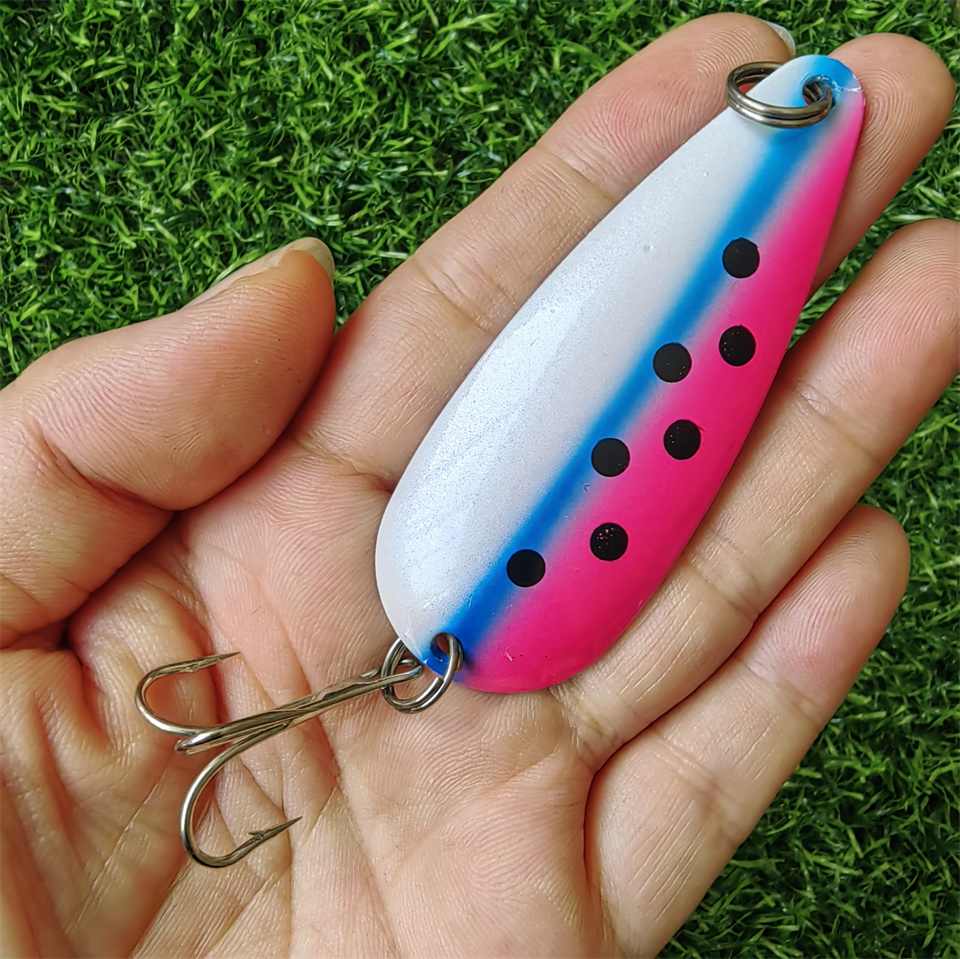 1PCS Spinner Spoon Lure 27G 19 - مراجعة Fishing Hook Treble وسعره