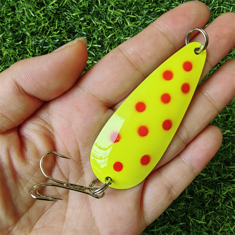 1PCS Spinner Spoon Lure 27G 19 - مراجعة Fishing Hook Treble وسعره
