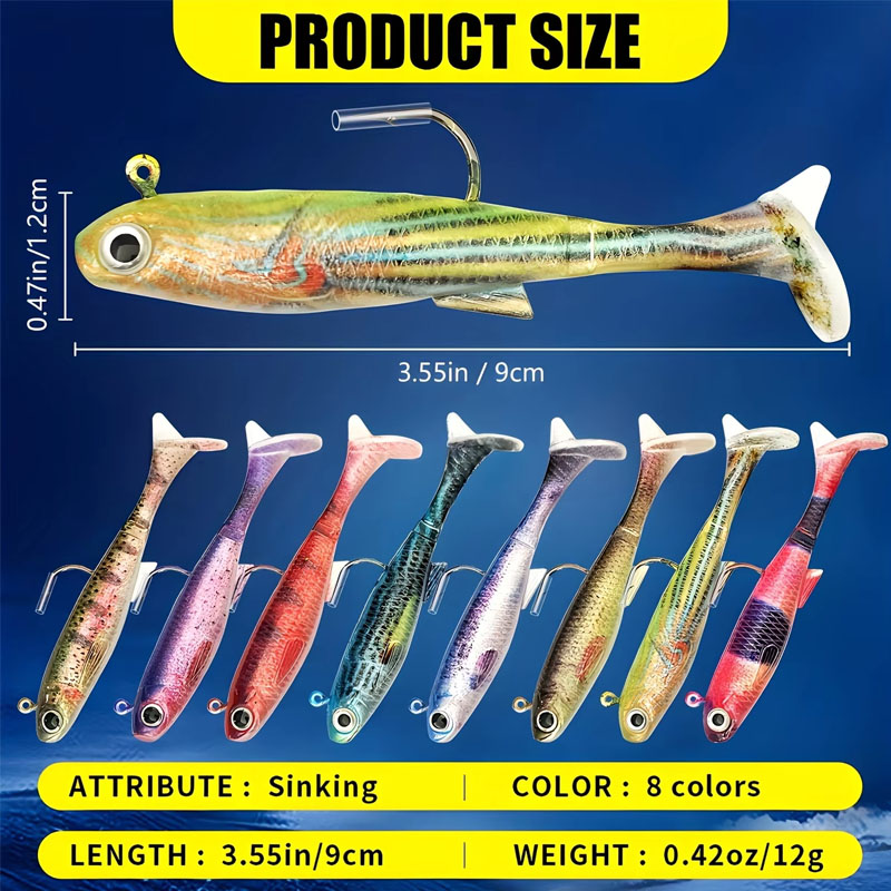 Pre-Rigged Sea Bass Lure | 3-P - مراجعة Fishing Hook Weedless وسعره