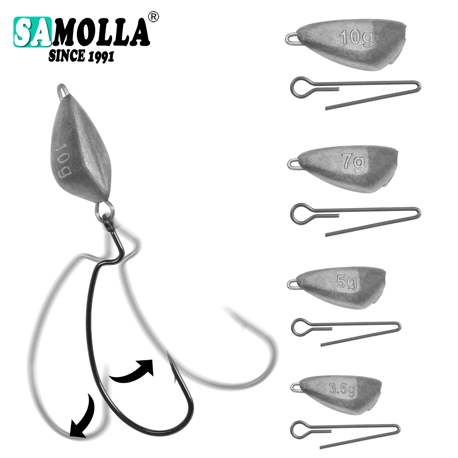 SAMOLLA 5pcs Jig Head Fishing  - مراجعة Fishing Hook Jig وسعره