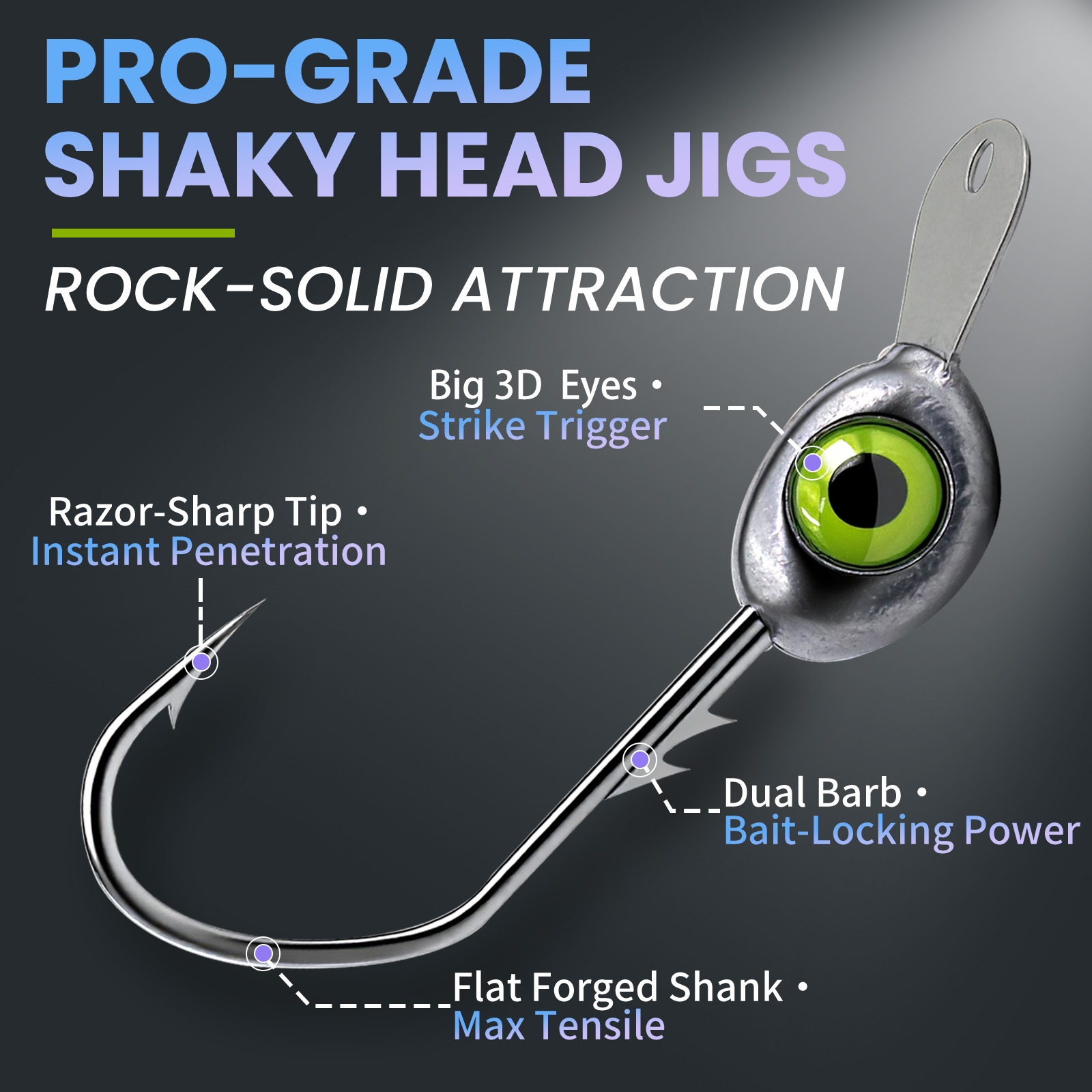 9KM Shaky Head Jigs Hook with  - مراجعة Fishing Hook Weedless وسعره
