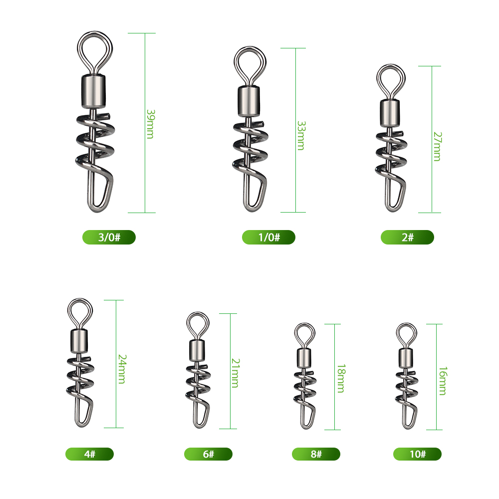DNDYUJU 10PCS/lot Rolling swiv - مراجعة Fishing Hook Stainless Steel وسعره
