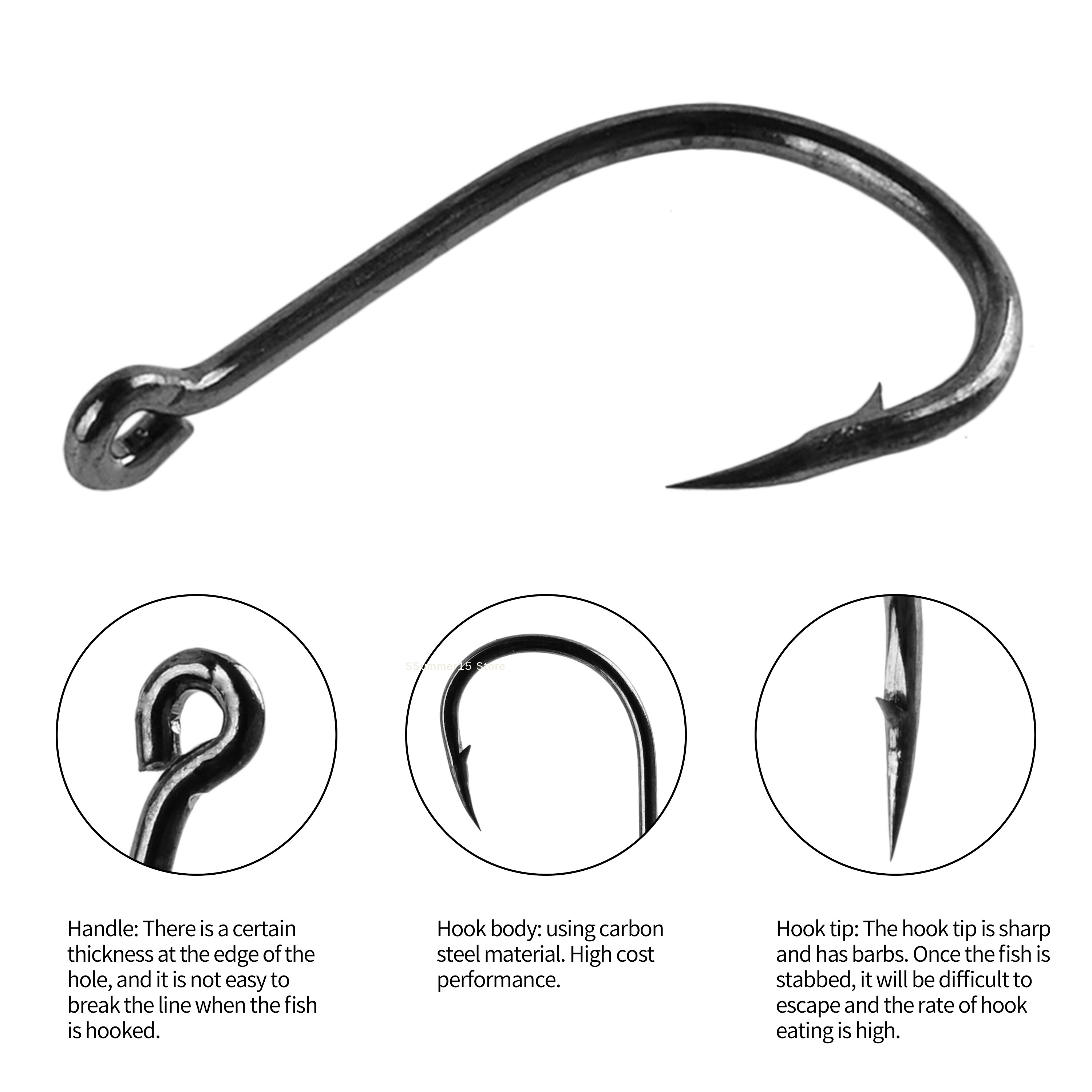【R】100Pcs Fishing Hooks Set Ca - مراجعة Fishing Hook Circle وسعره