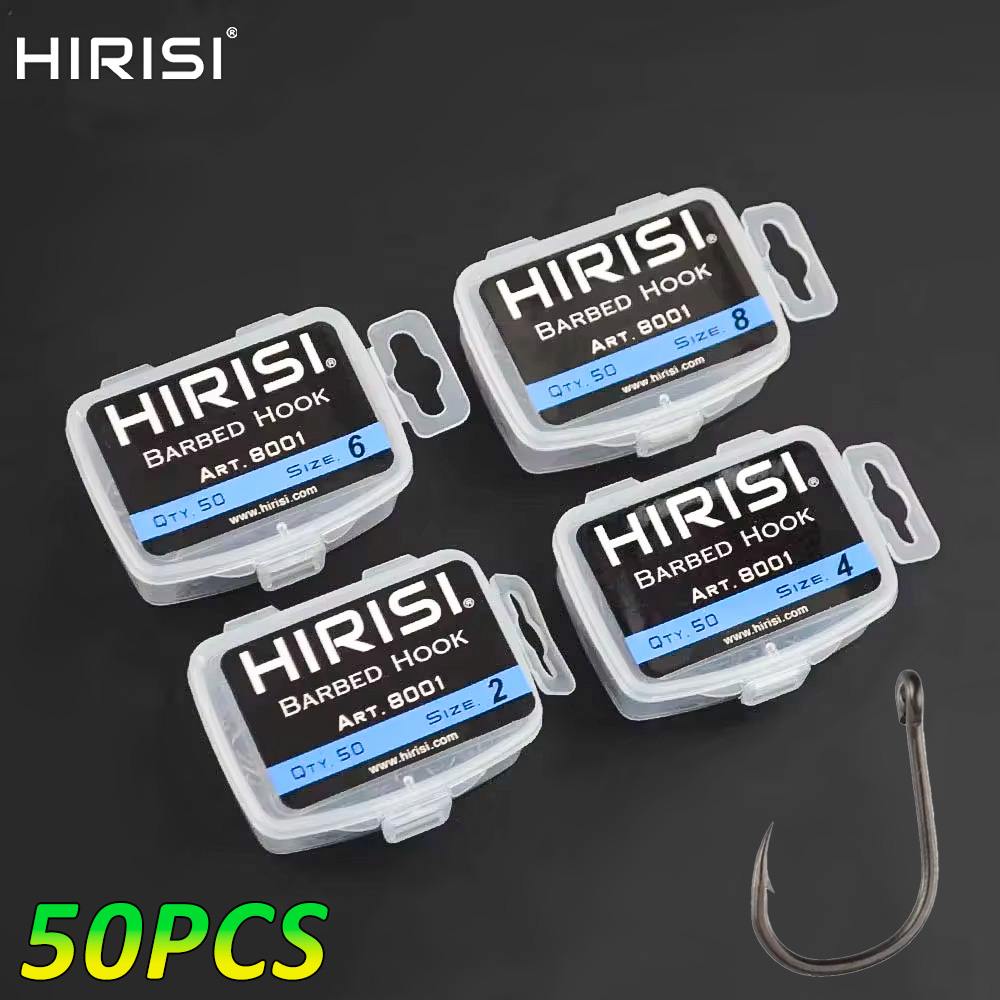 Hirisi 50pcs Barbed  Coated Ca - مراجعة Fishing Hook Assortment وسعره