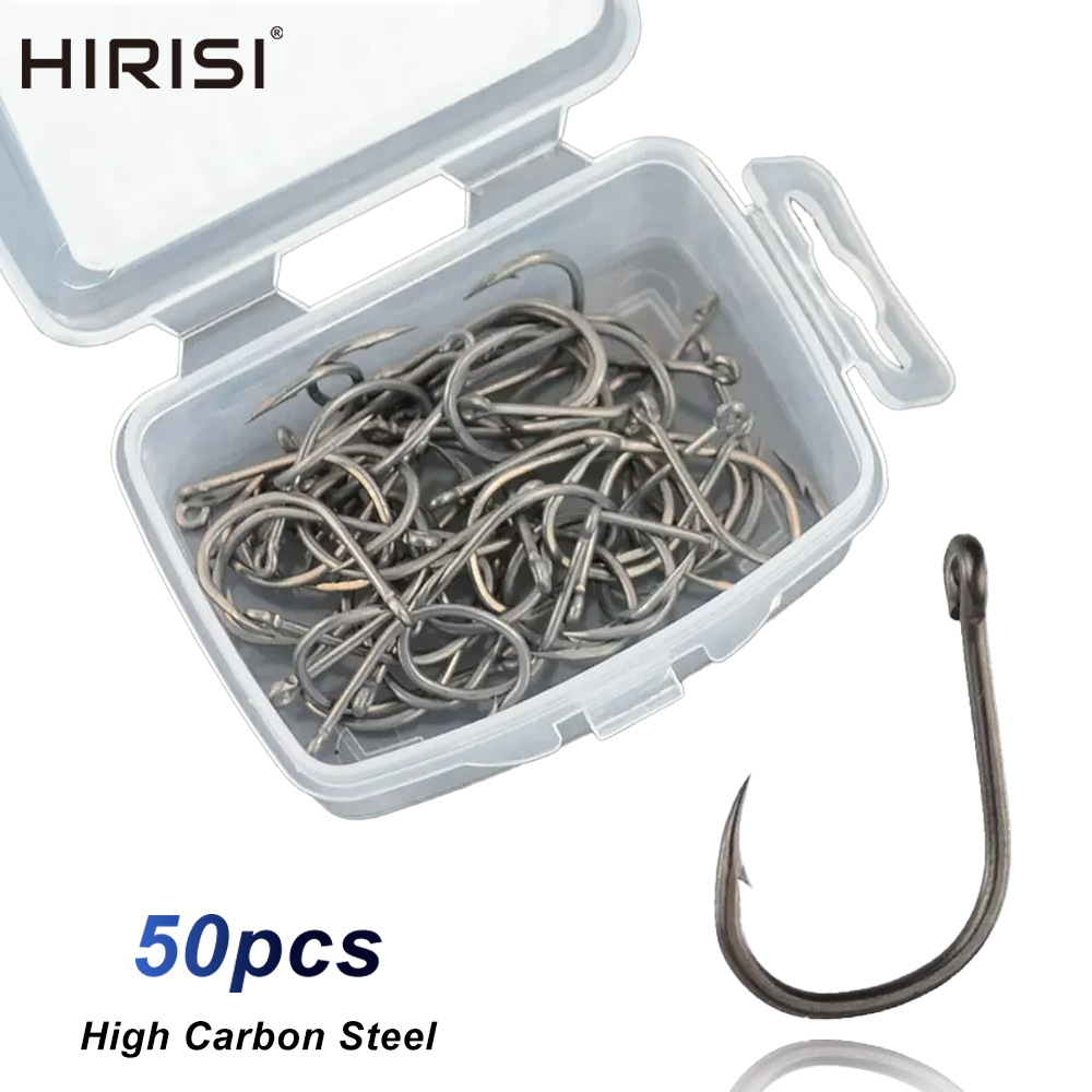 Hirisi 50pcs Barbed  Coated Ca - مراجعة Fishing Hook Assortment وسعره