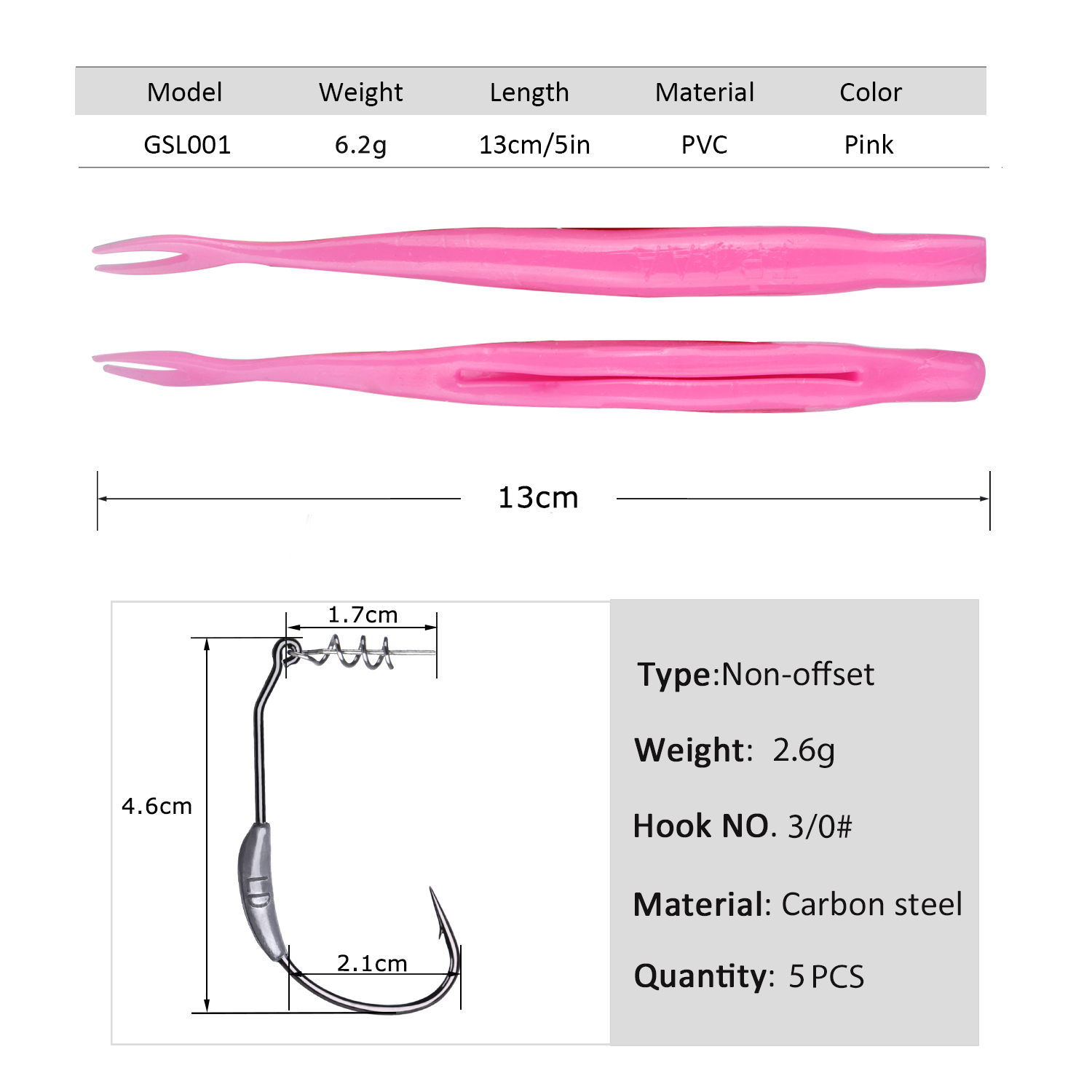 Goture 5pcs Weedless Split Tai - مراجعة Fishing Hook Weedless وسعره