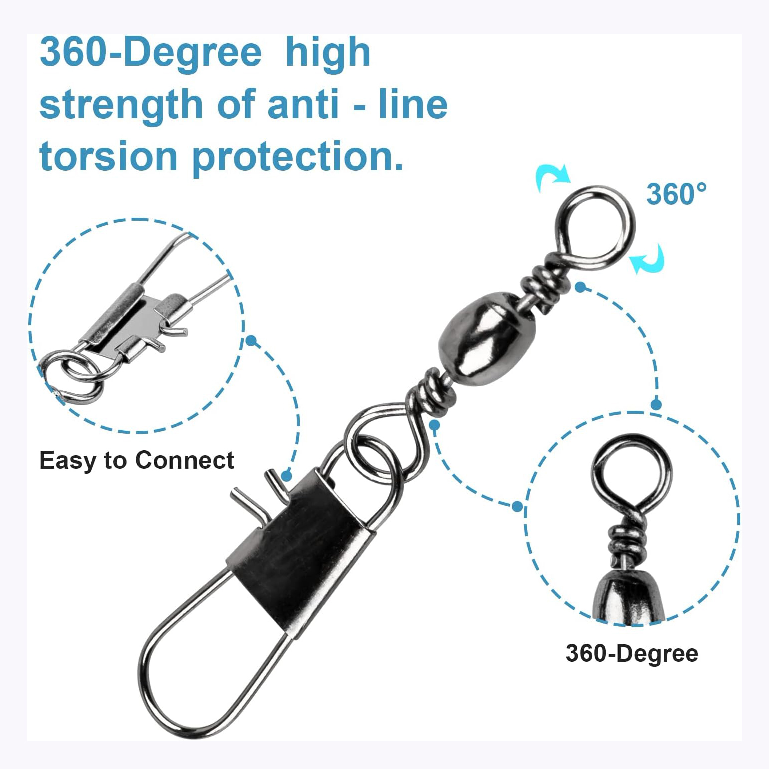 100Pcs/Lot 4#6#8#10#12# Swivel - مراجعة Fishing Hook Stainless Steel وسعره