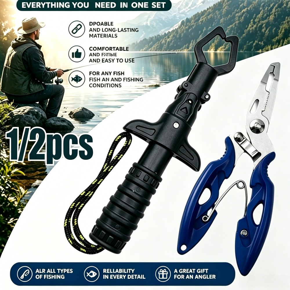 1/2pcs Fishing Gripper and Pli - مراجعة Fishing Hook Remover وسعره