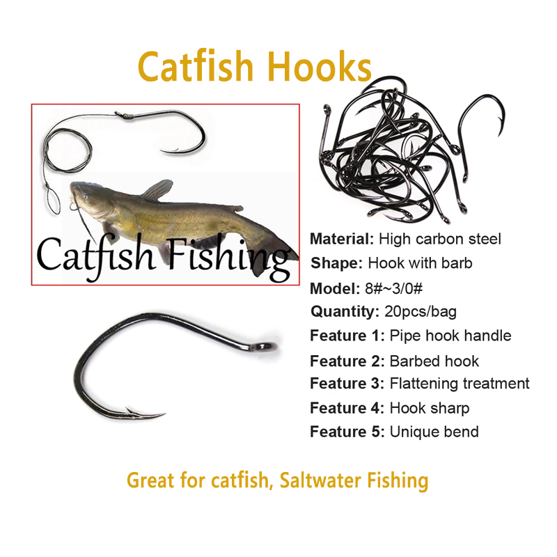 Wifreo 20pcs V Shape Catfish H - مراجعة Fishing Hook Offset وسعره
