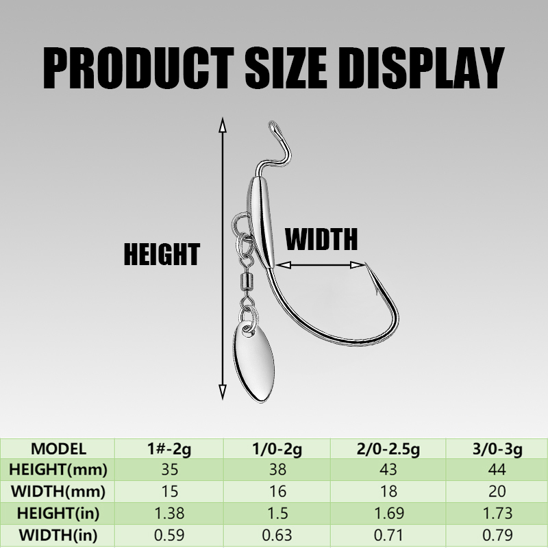 [TUODIAO]Crank Hook Jig Heads  - مراجعة Fishing Hook Weedless وسعره