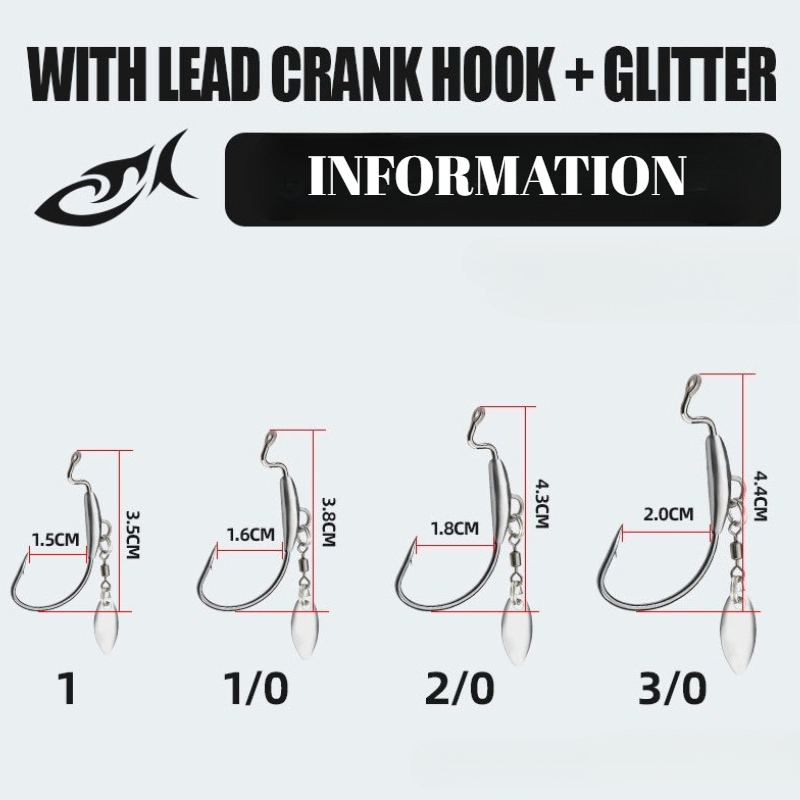 [TUODIAO]Crank Hook Jig Heads  - مراجعة Fishing Hook Weedless وسعره