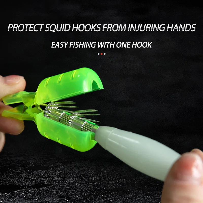 10Pcs/Lot Squid Jig Hook Cover - مراجعة Fishing Hook Jig وسعره