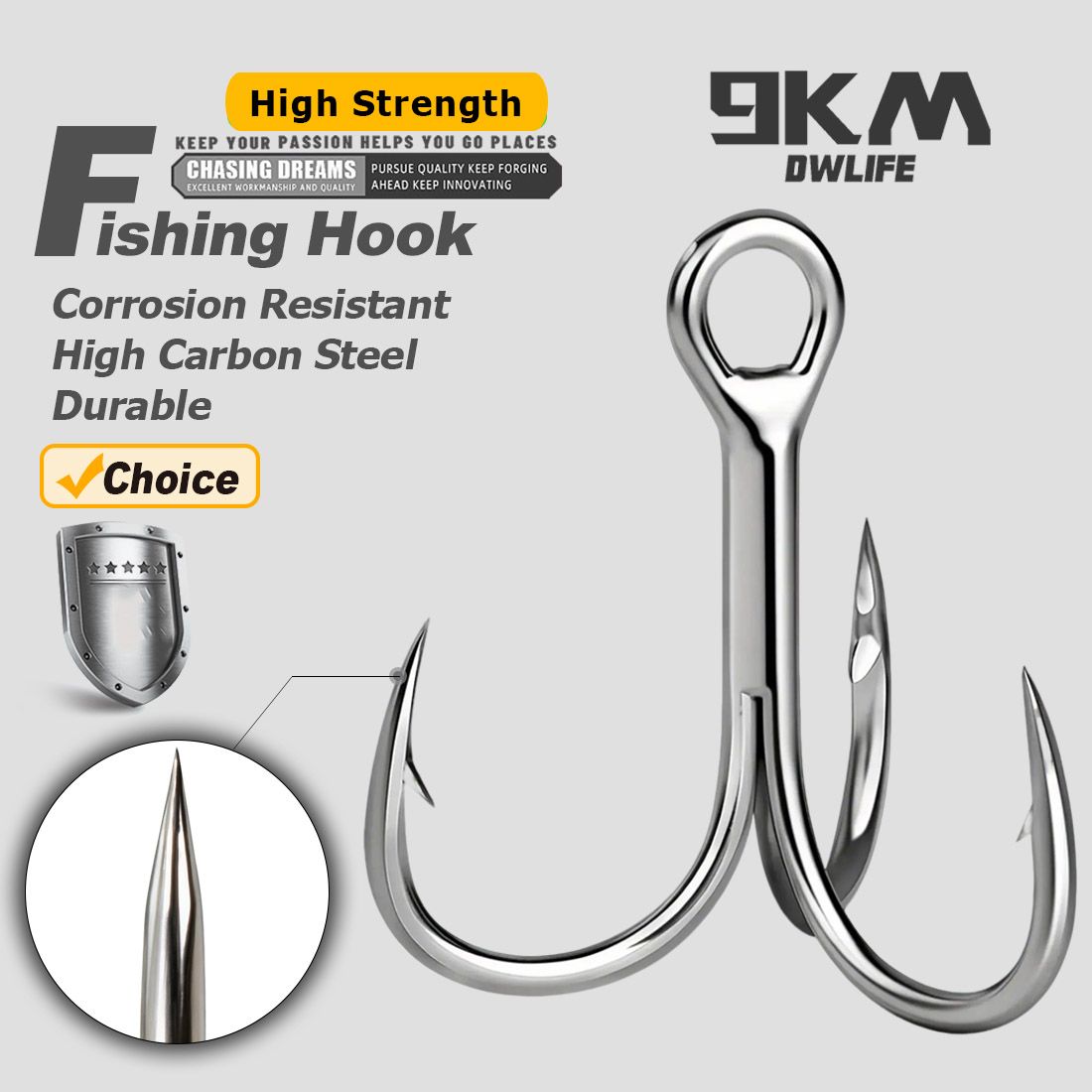 9KM Saltwater Treble Hooks 3X  - مراجعة Fishing Hook Offset وسعره