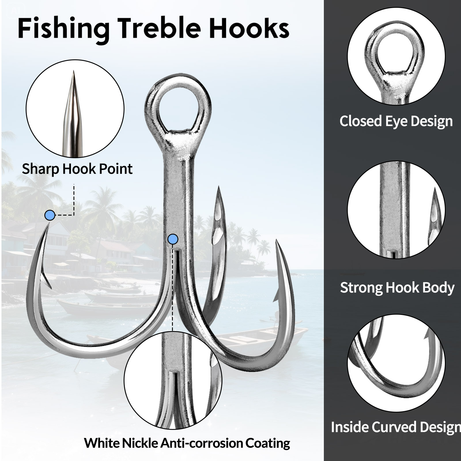9KM Saltwater Treble Hooks 3X  - مراجعة Fishing Hook Offset وسعره