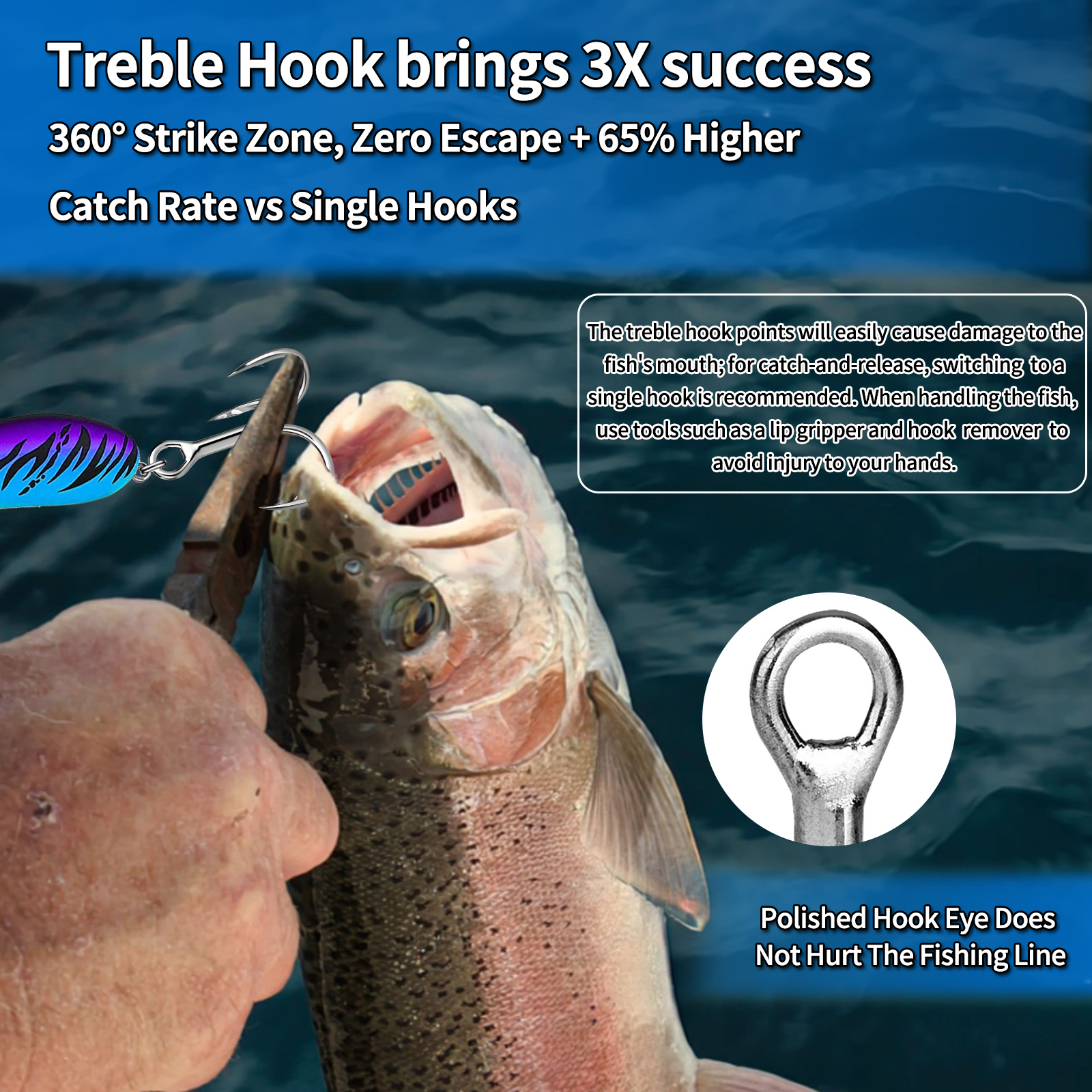 9KM Saltwater Treble Hooks 3X  - مراجعة Fishing Hook Offset وسعره