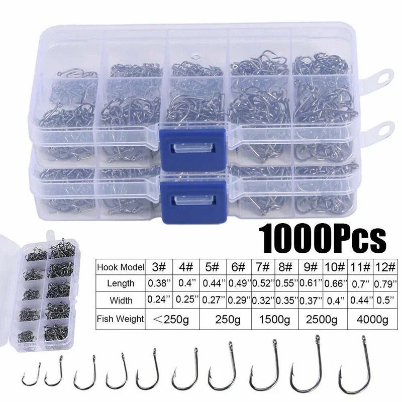 50-1600Pcs/BoxFishing Hooks Ca - مراجعة Fishing Hook Circle وسعره