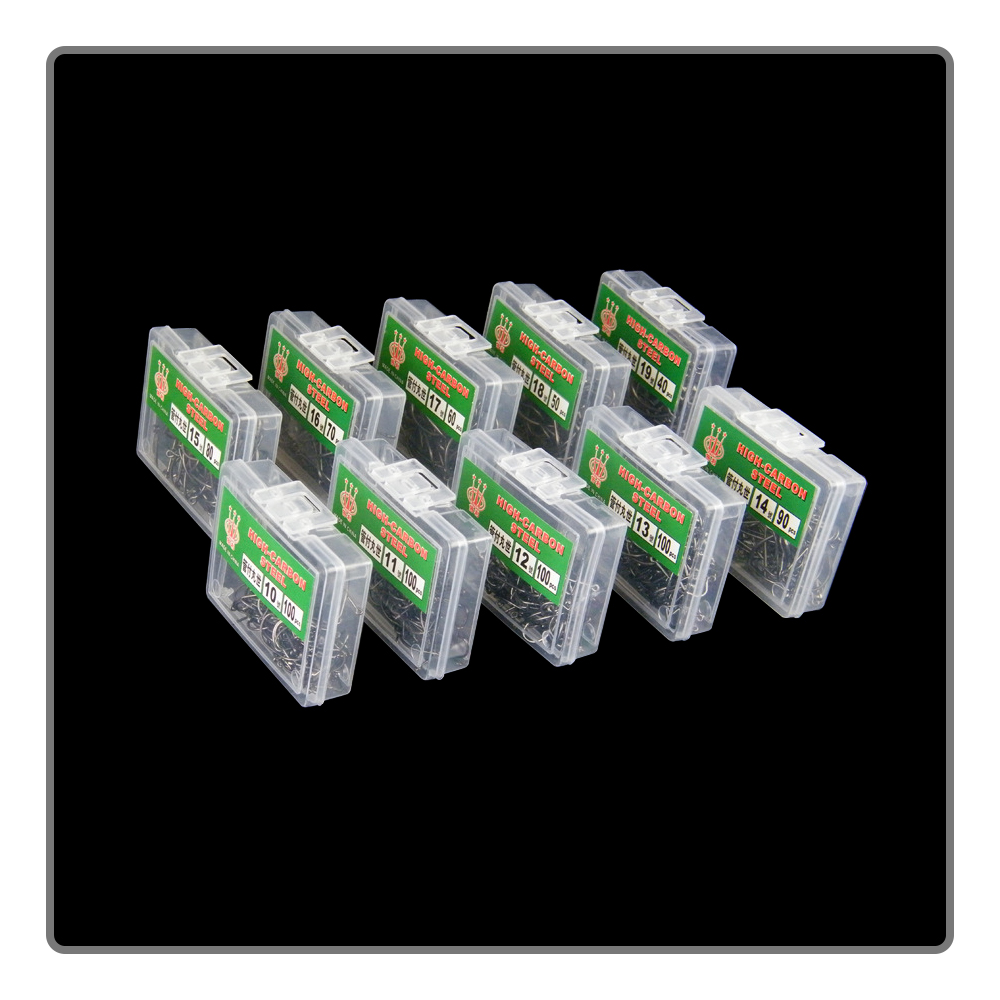 40-100Pcs per box Boxed fishho - مراجعة Fishing Hook Barbless وسعره