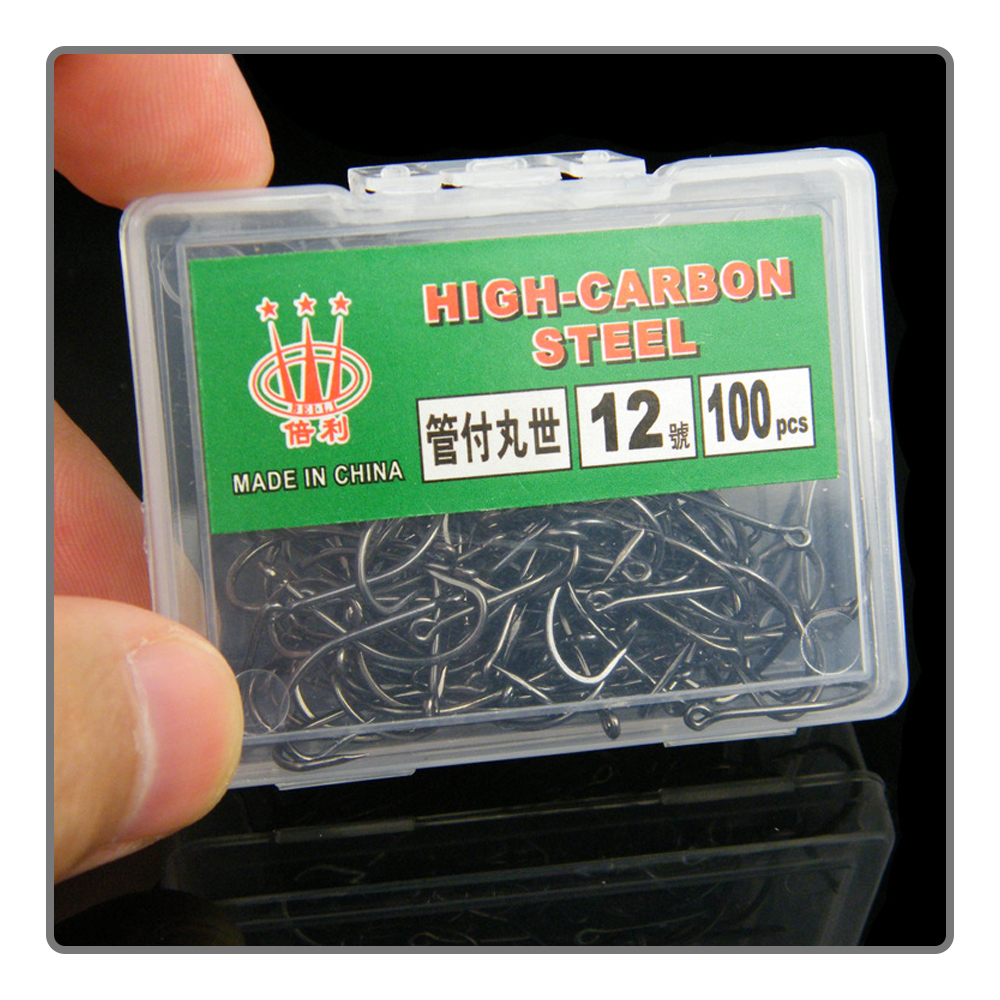40-100Pcs per box Boxed fishho - مراجعة Fishing Hook Barbless وسعره