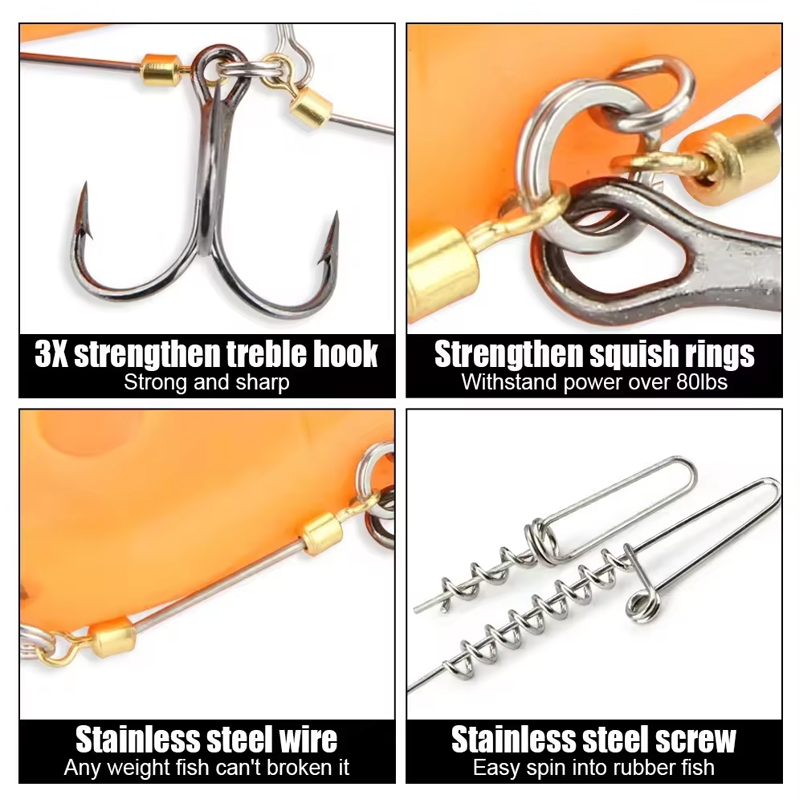 Fishing Hook Rigs Steel Leader - مراجعة Fishing Hook Treble وسعره