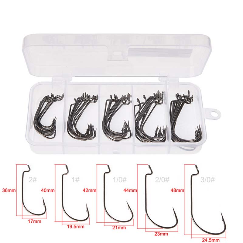 50Pcs/Box High Carbon Steel Fi - مراجعة Fishing Hook Stainless Steel وسعره