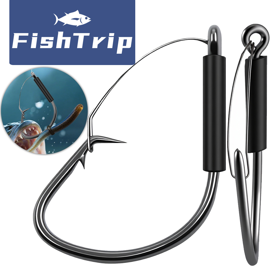 FishTrip Weedless Wacky Rig Ho - مراجعة Fishing Hook Weedless وسعره
