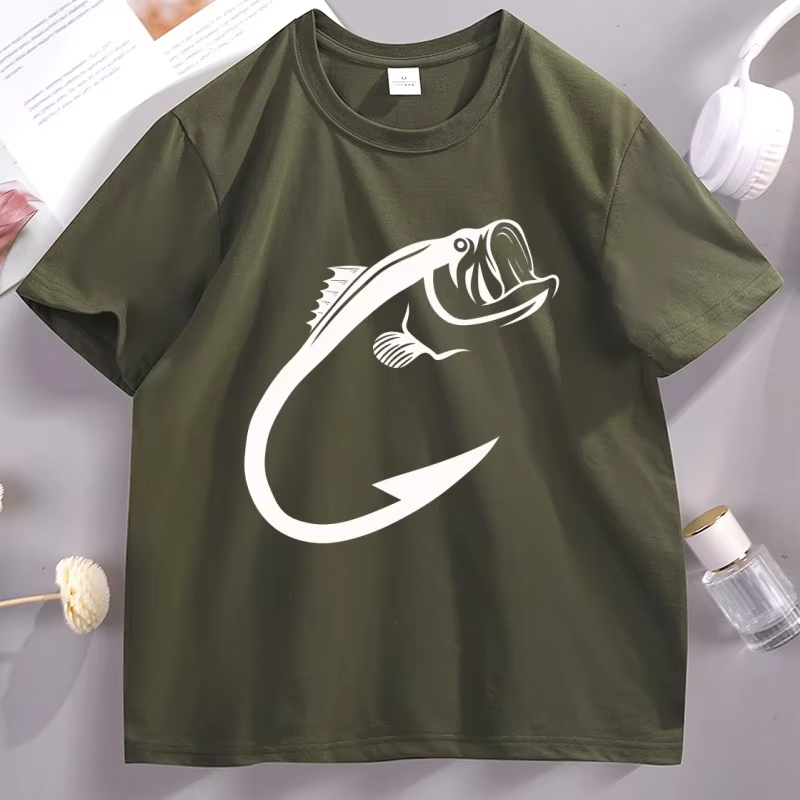 Fishing Hook Graphic T Shirts  - مراجعة Fishing Hook Size وسعره