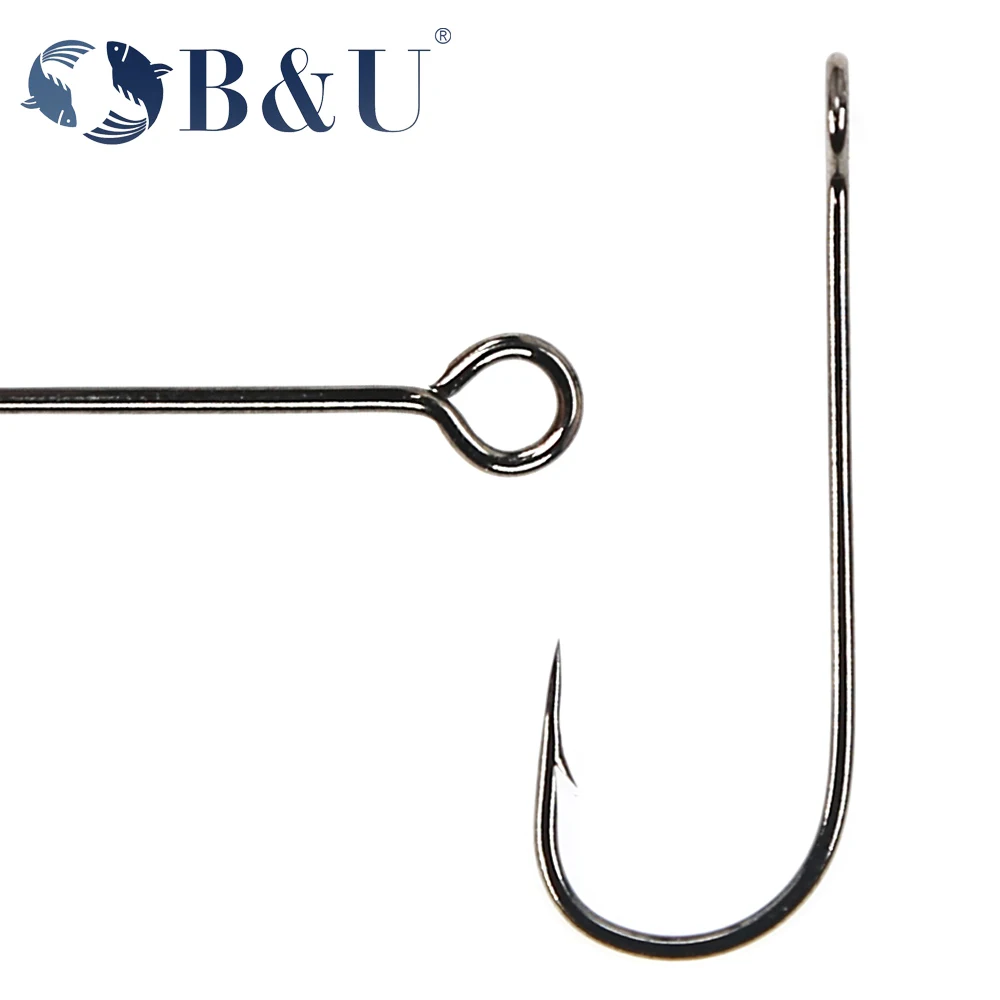 B&U 20pcs Fishing hook big eye - مراجعة Fishing Hook Barbless وسعره