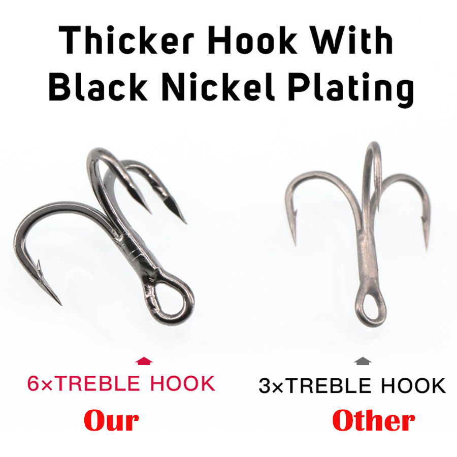 6X Fishing Treble Hook 10Pcs T - مراجعة Fishing Hook Offset وسعره