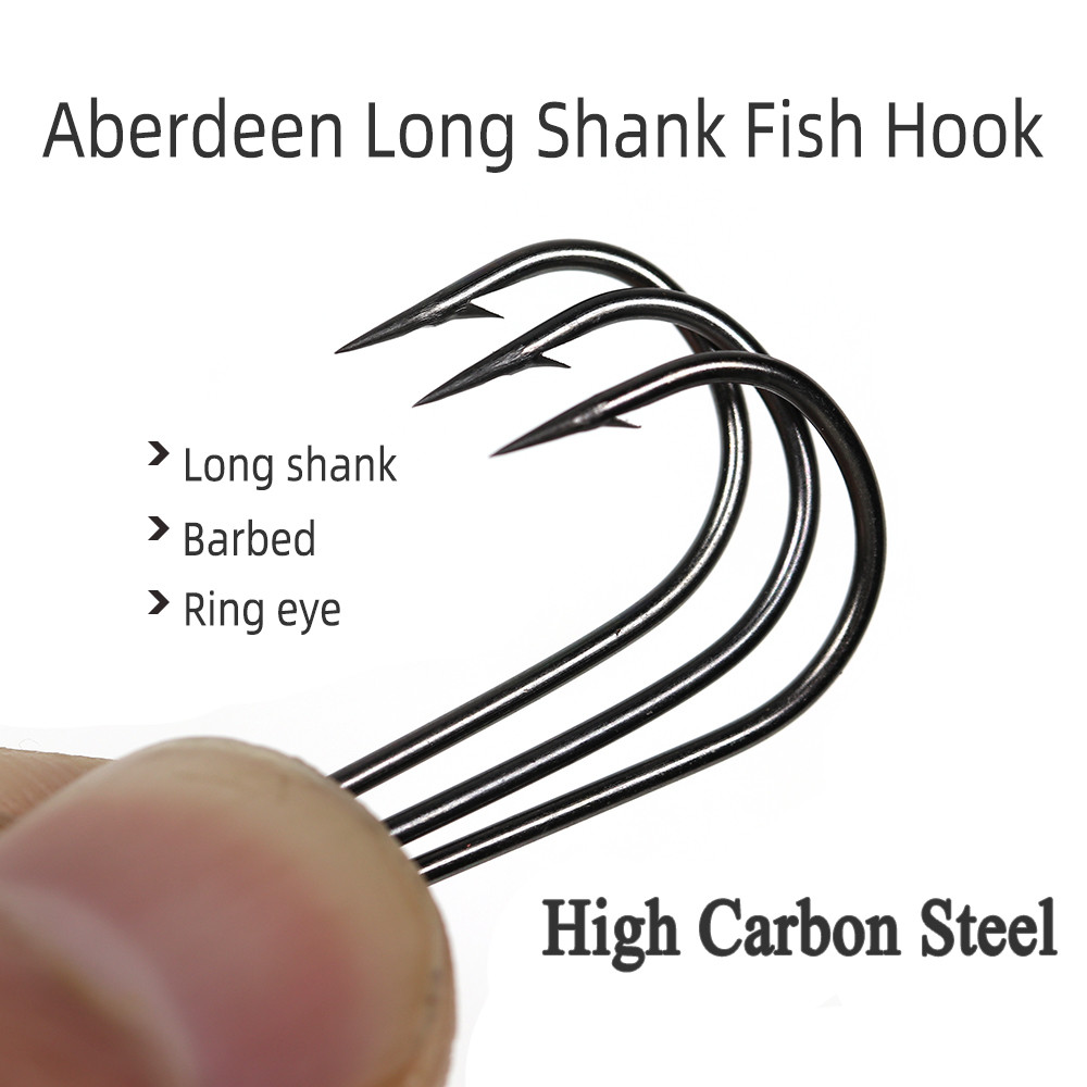 ICERIO 100PCS 16# - 3/0 Long S - مراجعة Fishing Hook Barbless وسعره