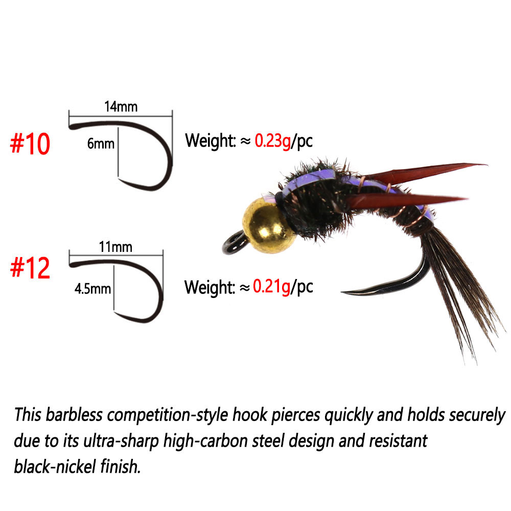 Bimoo 8pcs Brass Beadhead Evil - مراجعة Fishing Hook Barbless وسعره