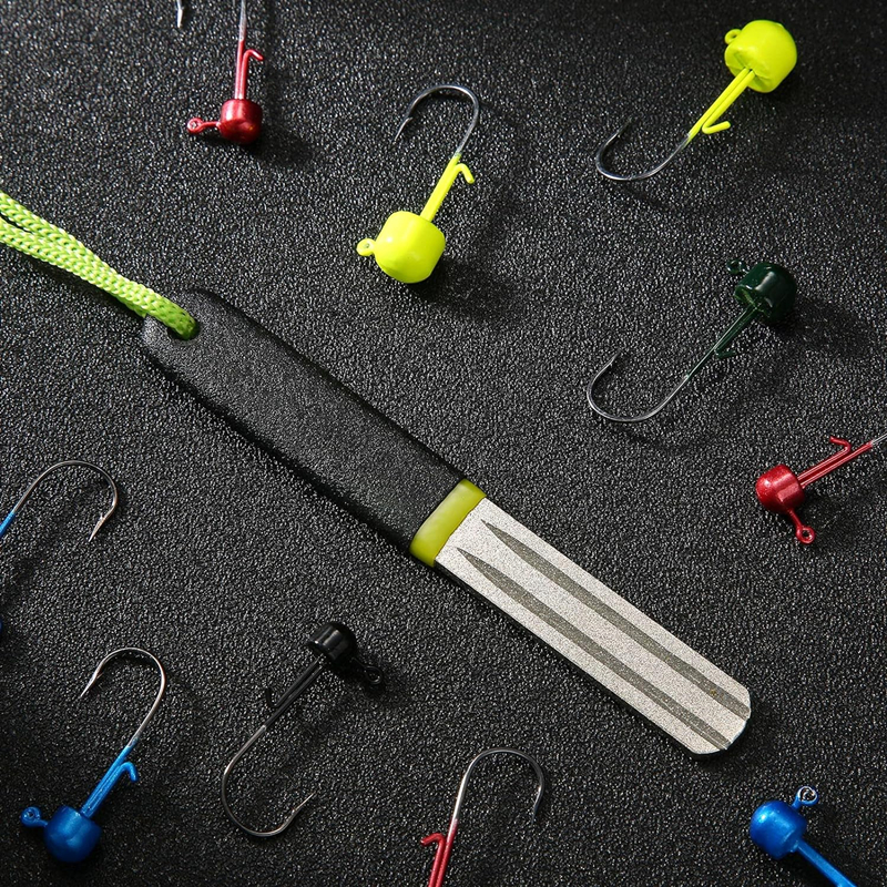 4 Colors Portable Outdoor Doub - مراجعة Fishing Hook Sharpener وسعره