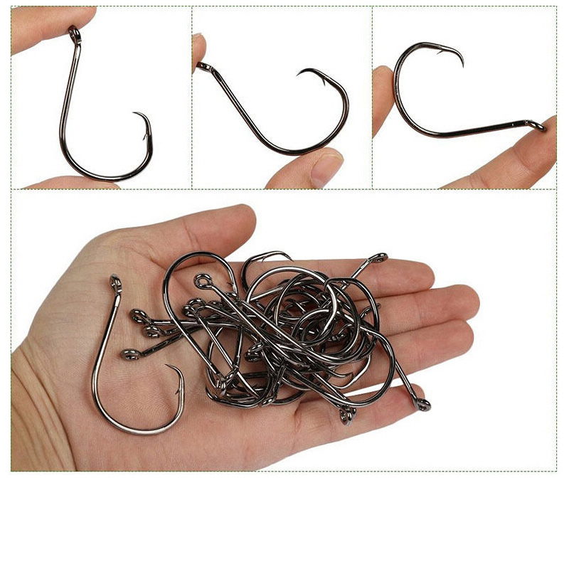 100 pcs Octopus Offset Sport C - مراجعة Fishing Hook Circle وسعره