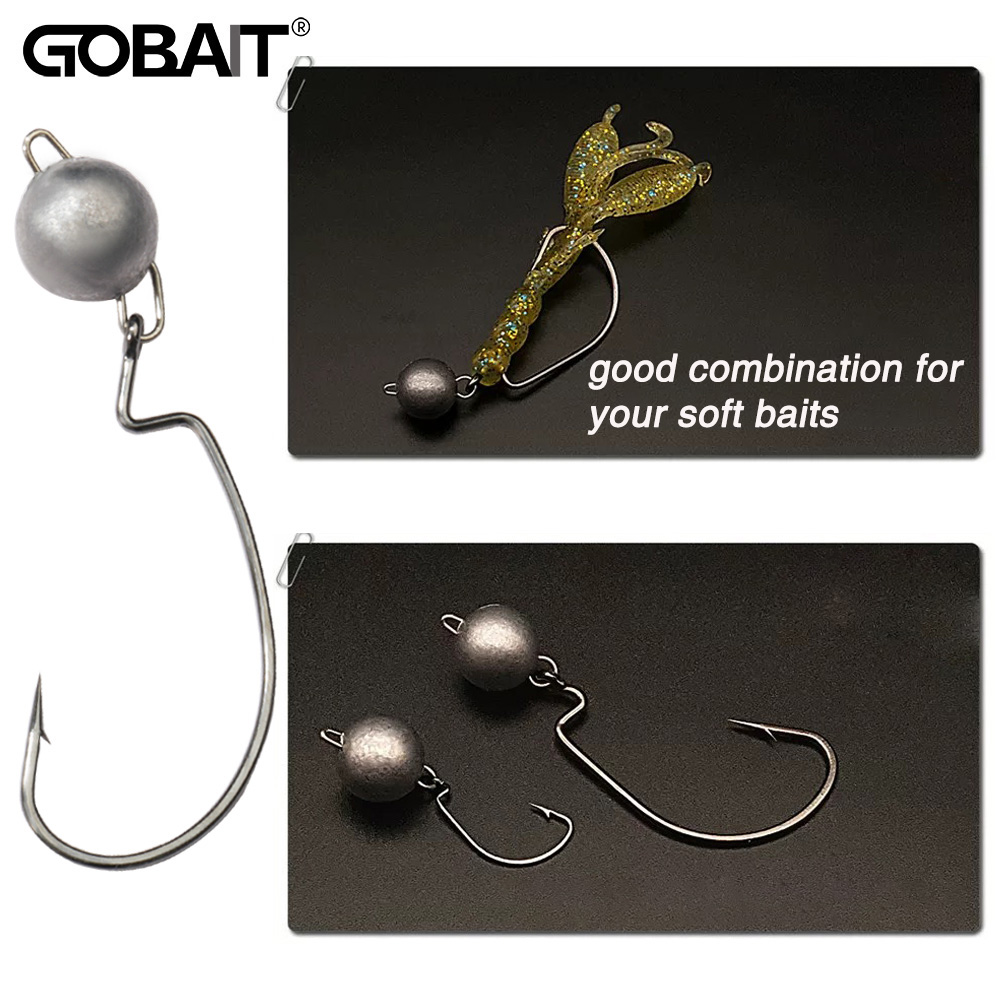 5pcs Metal Jig Head Worm Hooks - مراجعة Fishing Hook Weedless وسعره